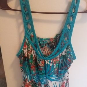 Nicole Miller, large, blue tropical